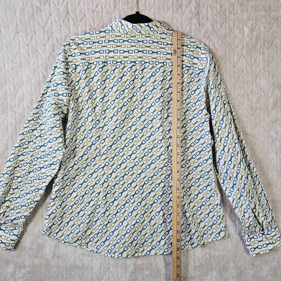 Talbots Button Up Shirt Womens 14 Horse Bit Wrinkle Resistant Equestrian Western - Picture 3 of 7
